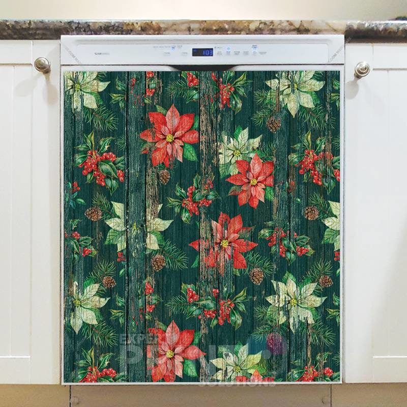 Farmhouse Christmas Wood Pattern #2 Dishwasher Sticker