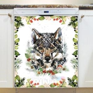 Scandinavian Winter Animals - Wolf Dishwasher Sticker