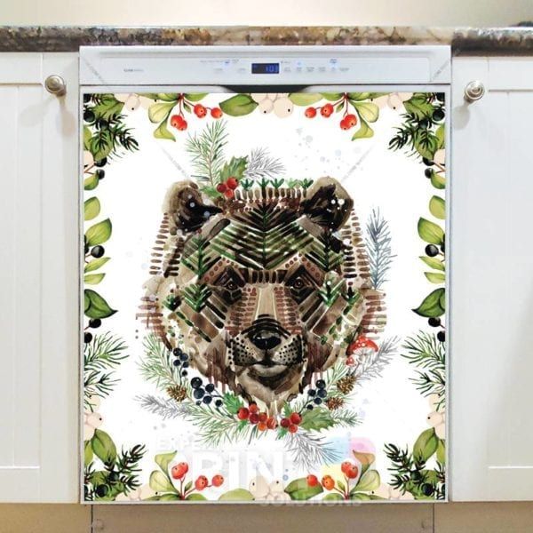 Scandinavian Winter Animals - Bear Dishwasher Sticker