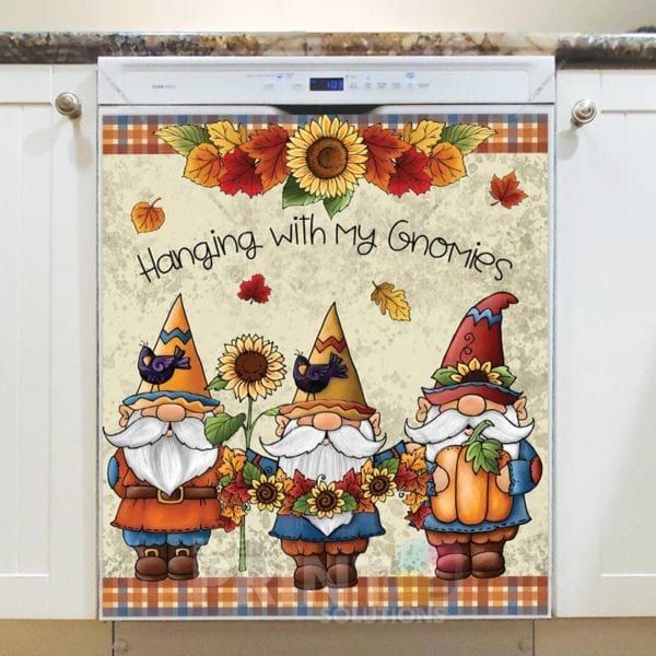 Cute Autumn Gnomes #2 - Hanging with my Gnomies Dishwasher Sticker