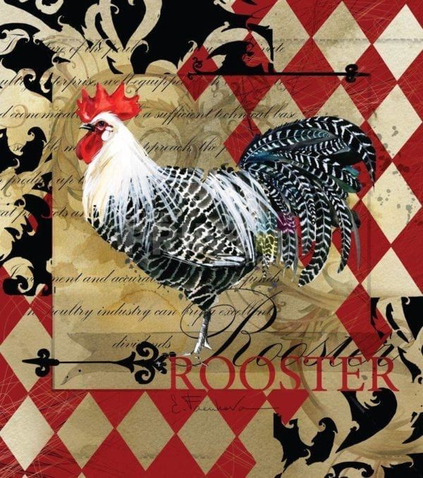 Vintage Farmhouse Rooster Design #2 Dishwasher Sticker