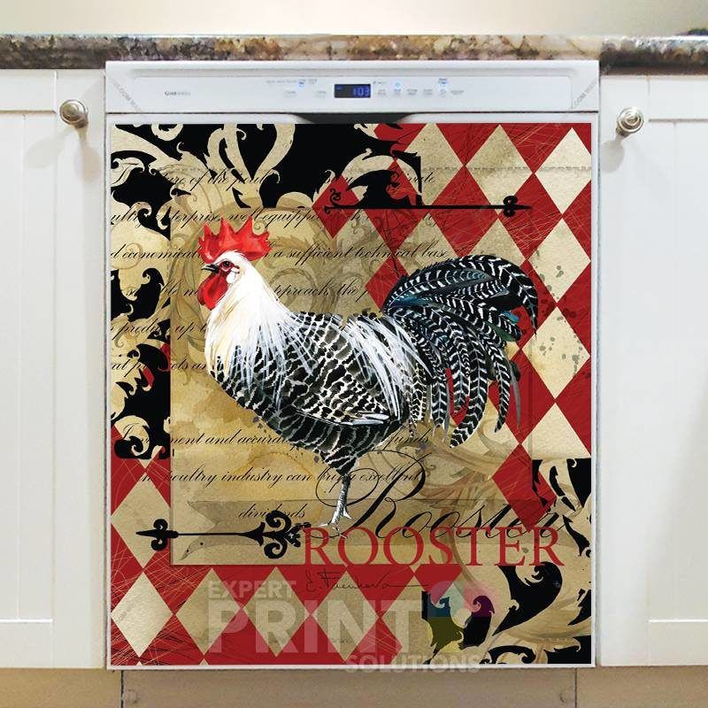 Vintage Farmhouse Rooster Design #2 Dishwasher Sticker