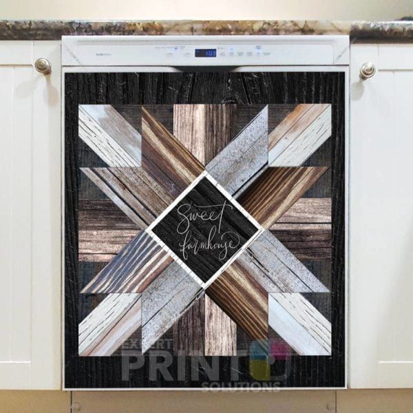 Farmhouse Barn Wood Quilt Tiles #3 Dishwasher Sticker