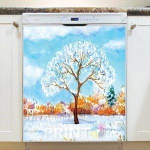 Four Season Trees - Winter Dishwasher Sticker