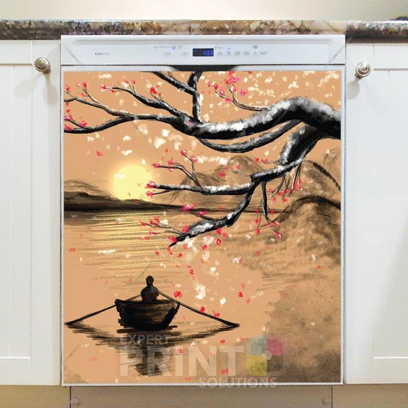 Springtime Sunset on the Lake Dishwasher Sticker
