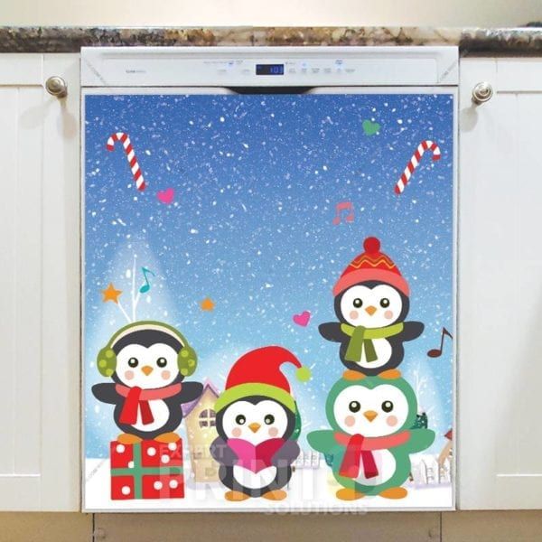 Christmas - Penguin Carol Dishwasher Sticker