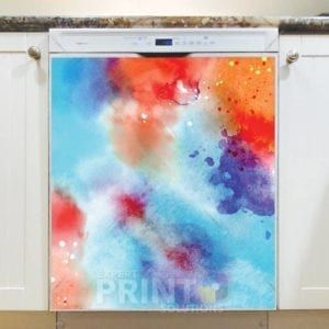 Beautiful Bright Watercolor Design Dishwasher Sticker