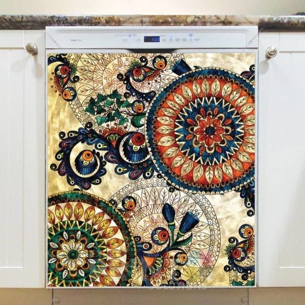 Beautiful Ethnic Native Boho Colorful Mandala Design Dishwasher Sticker
