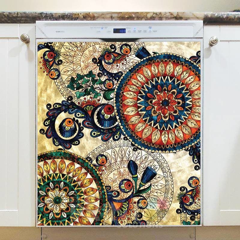 Beautiful Ethnic Native Boho Colorful Mandala Design Dishwasher Sticker