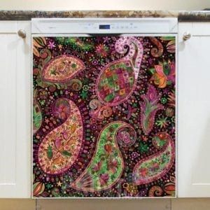 Beautiful Folk Ethnic Native Boho Paisley Design #8 Dishwasher Sticker