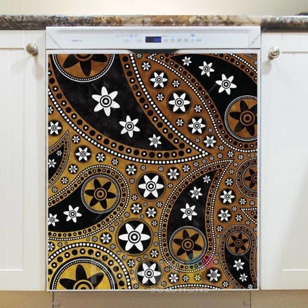 Beautiful Folk Ethnic Native Boho Paisley Design #12 Dishwasher Sticker
