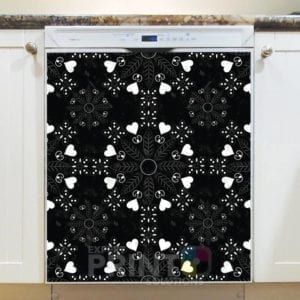 Beautiful Black and White Ethnic Native Boho Folk Design Dishwasher Sticker
