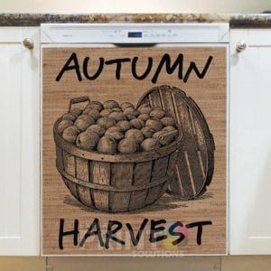 Farmhouse Burlap Pattern - Autumn #1 - Autumn Harvest Dishwasher Sticker