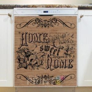 Farmhouse Burlap Pattern - Home Sweet Home Dishwasher Sticker