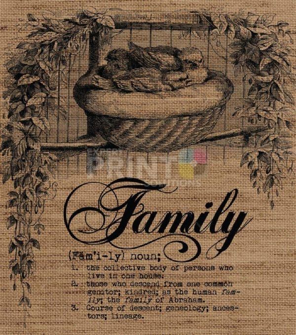 Farmhouse Burlap Pattern - Family Nest Dishwasher Sticker