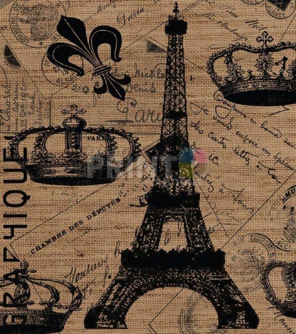 Farmhouse Burlap Pattern - Eiffel Tower and the Crown Dishwasher Sticker