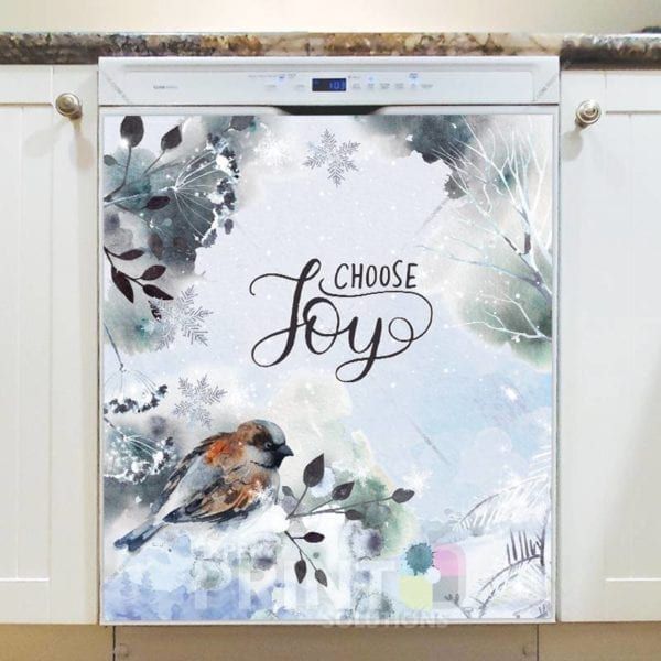 Christmas - Cold Winter Forest #2 - Choose Joy Dishwasher Sticker