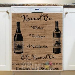 Farmhouse Burlap Pattern - California Wine Dishwasher Sticker