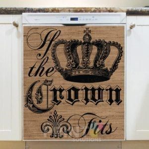 Farmhouse Burlap Pattern - If the Crown Fits Dishwasher Sticker