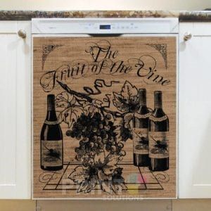 Farmhouse Burlap Pattern - The Fruit of the Vine Dishwasher Sticker