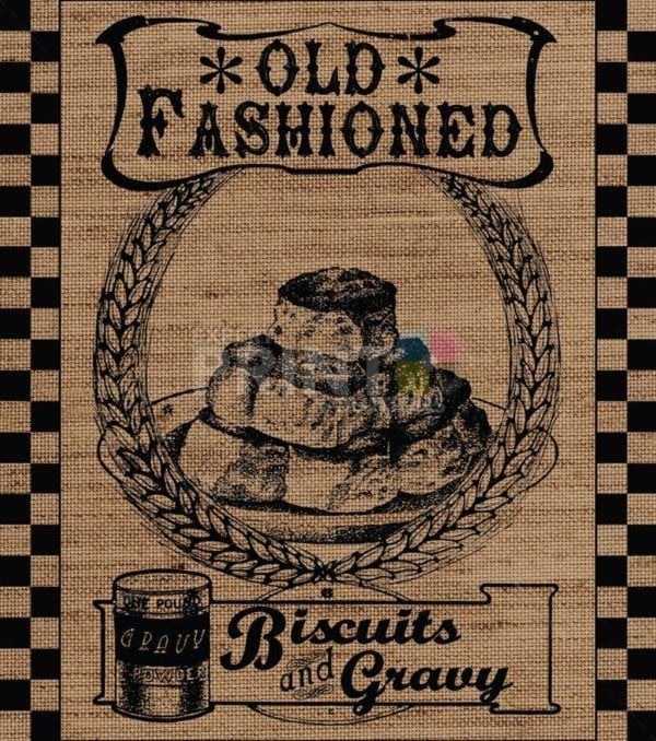 Burlap Old Fashioned Biscuits and Gravy Dishwasher Sticker