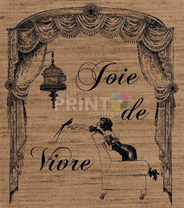 Farmhouse Burlap Pattern - Lady and a Bird Dishwasher Sticker