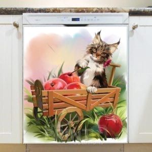 Cute Maine Coon Kitten on a Farm Dishwasher Sticker