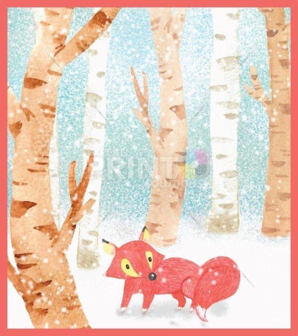Christmas - Winter Fox in the Snowfall Dishwasher Sticker