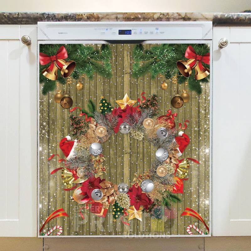 Christmas - Beautiful Wreath Dishwasher Sticker