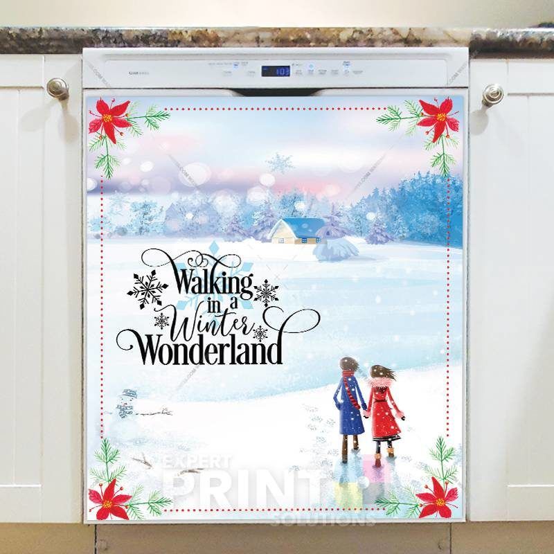 Christmas - Walking in a Winter Wonderland Dishwasher Sticker