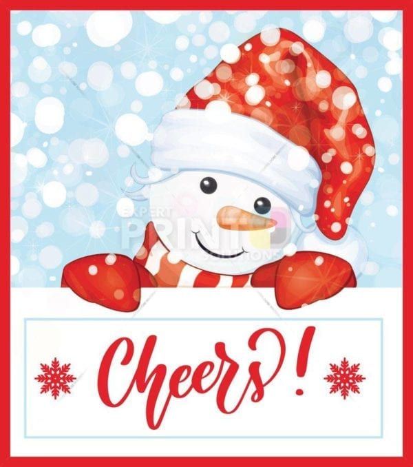 Christmas - Smiling Snowman - Cheers Dishwasher Sticker