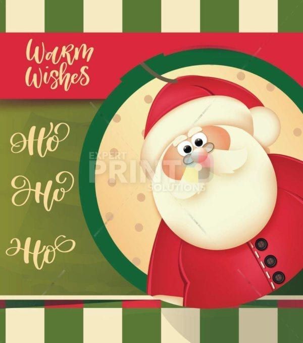 Christmas - Ho-Ho-Ho Cute Santa - Warm Wishes Dishwasher Sticker