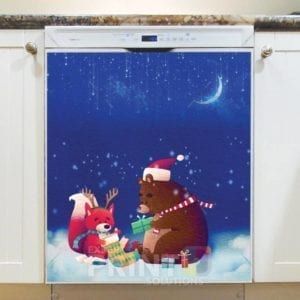 Christmas - Celebrating Winter Animals Dishwasher Sticker