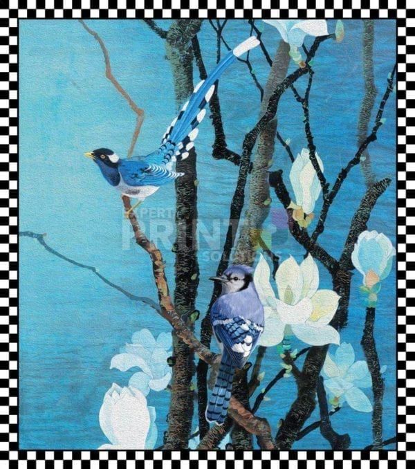 Blue Birds and White Blossoms Dishwasher Sticker