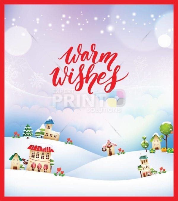 Christmas - Little Colorful Town - Warm Wishes Dishwasher Sticker