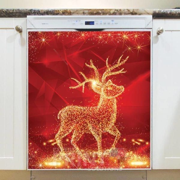 Christmas - Sparkly Reindeer Dishwasher Sticker