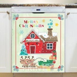 Santa's Cottage - Merry Christmas Dishwasher Sticker
