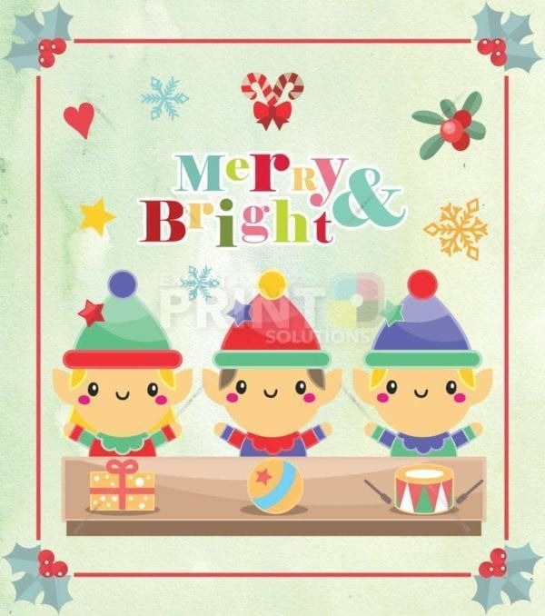 Christmas - Santa's Little Elves #3 - Merry and Bright Dishwasher Sticker