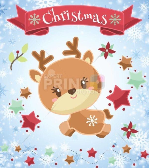 Christmas - Adorable Rudolph Greeting #1 Dishwasher Sticker