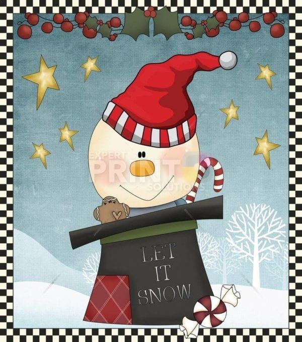 Christmas - Prim Country Christmas #68 - Let it Snow Dishwasher Sticker