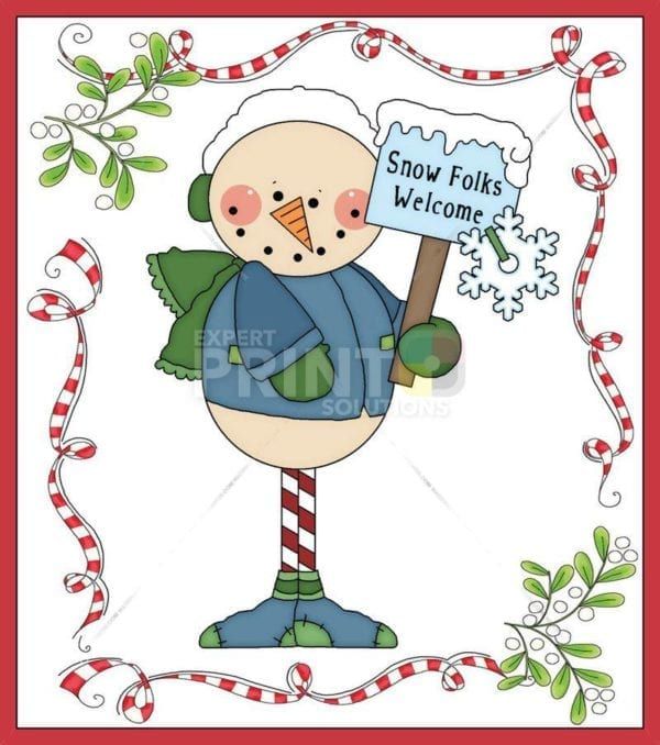 Christmas - Prim Country Christmas #62 - Snow Folks Welcome Dishwasher Sticker