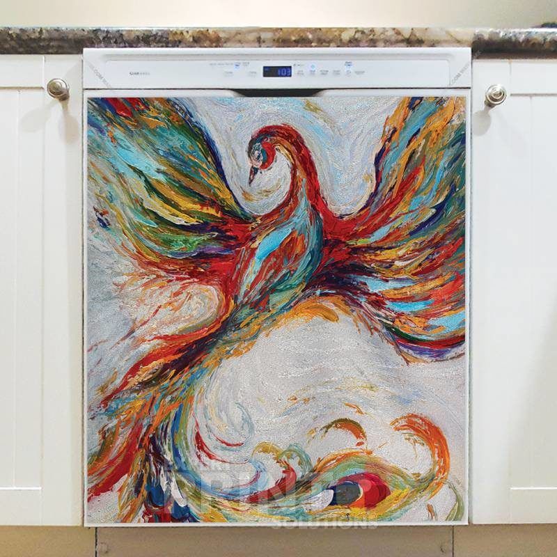 Rainbow Phoenix Dishwasher Sticker
