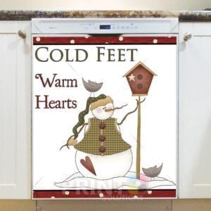 Christmas - Prim Country Christmas #2 - Cold Feet Warm Hearts Dishwasher Sticker