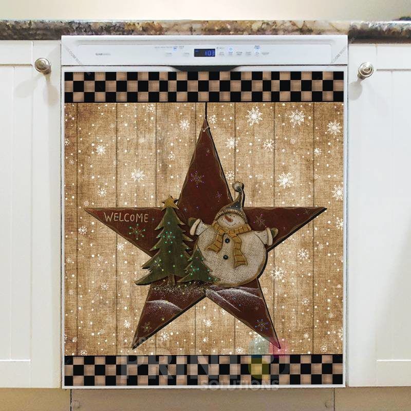 Christmas - Prim Country Christmas #1 - Welcome Dishwasher Sticker