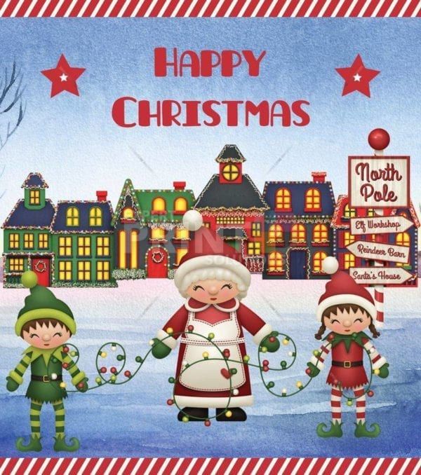 Happy Christmas - Santa's Village Dishwasher Sticker