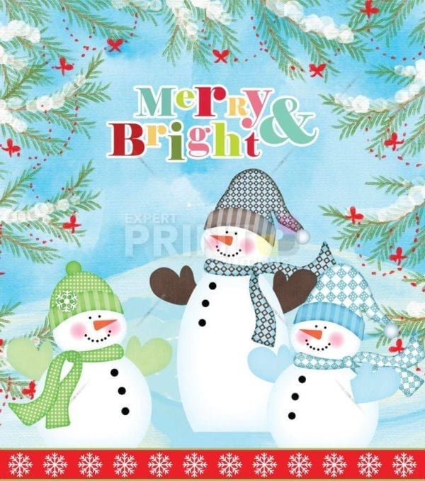 Christmas - Happy Snowman Family - Merry and Bright Dishwasher Sticker