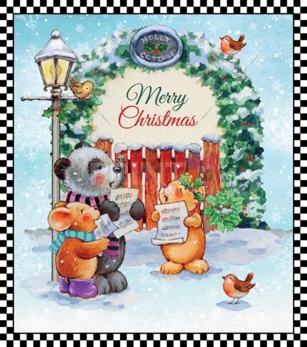 Merry Christmas - Cute Animal Carol #2 Dishwasher Sticker
