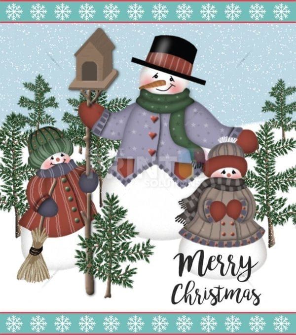 Merry Christmas - Papa Snowman and Little Snowmen Dishwasher Sticker