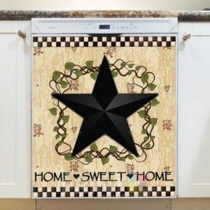 Primitive Country Folk Barn Star #4 - Home Sweet Home Dishwasher Sticker