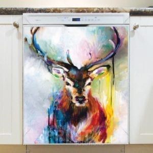 Beautiful Rainbow Deer Dishwasher Sticker